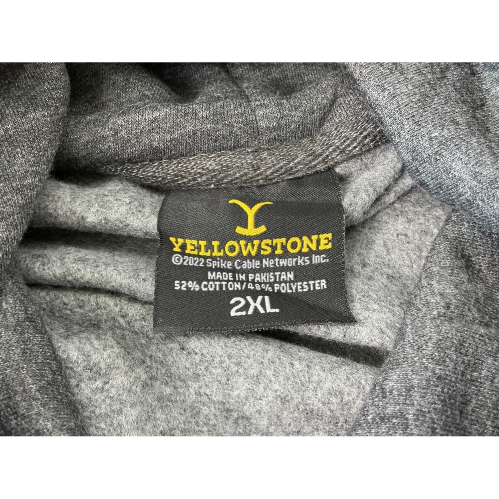 NWOT Yellowstone Dutton Ranch Montana Gray Hoodie Mens 2XL Cowboy Western - Picture 10 of 13